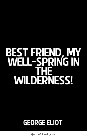 Make picture quotes about friendship - Best friend, my well-spring in the wilderness!