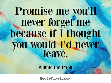 Quote about friendship - Promise me you'll never forget me because if..