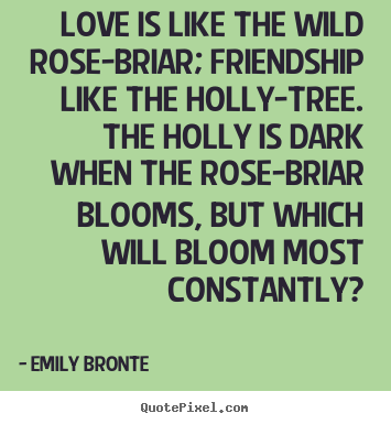 Friendship quote - Love is like the wild rose-briar; friendship like..