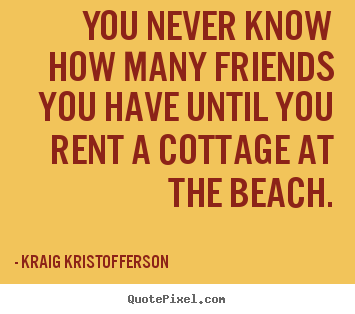 Create custom picture quotes about friendship - You never know how many friends you have until you rent..