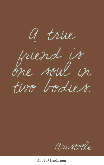 Quote about friendship - A true friend is one soul in two bodies.