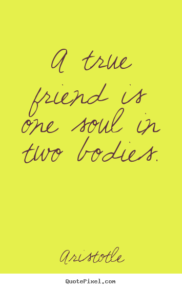 Friendship sayings - A true friend is one soul in two bodies.