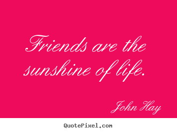 Friends are the sunshine of life. John Hay famous friendship quotes