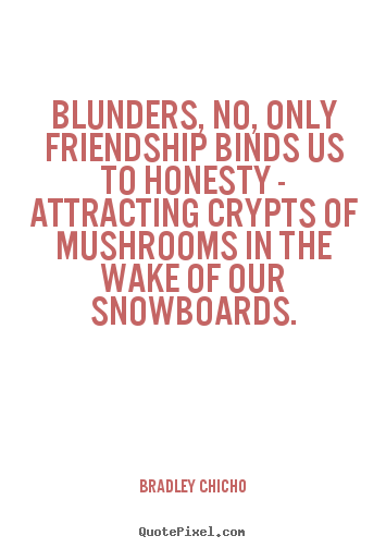 Create graphic picture quotes about friendship - Blunders, no, only friendship binds us to..