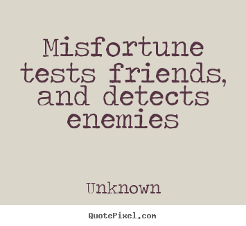 Friendship quotes - Misfortune tests friends, and detects enemies