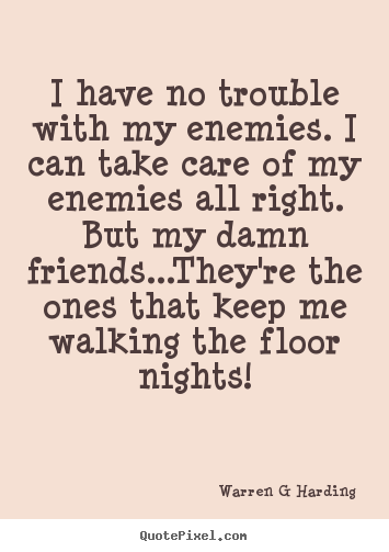 Friendship quotes - I have no trouble with my enemies. i can take care of..