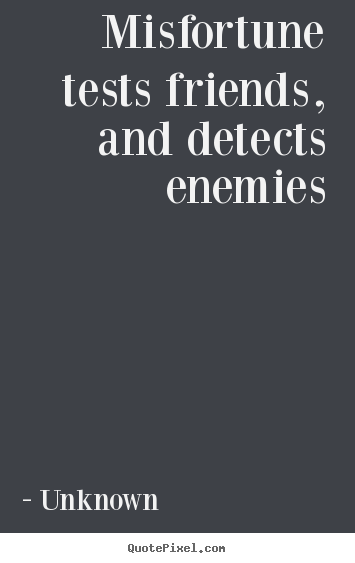 Quotes about friendship - Misfortune tests friends, and detects enemies
