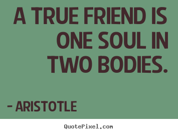 A true friend is one soul in two bodies. Aristotle good friendship quote