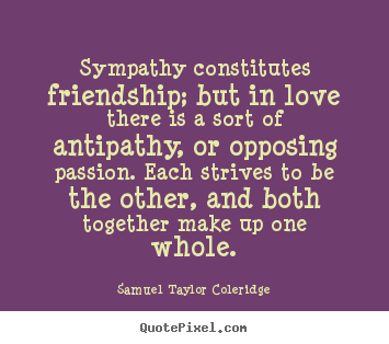 Quotes about friendship - Sympathy constitutes friendship; but in love there..