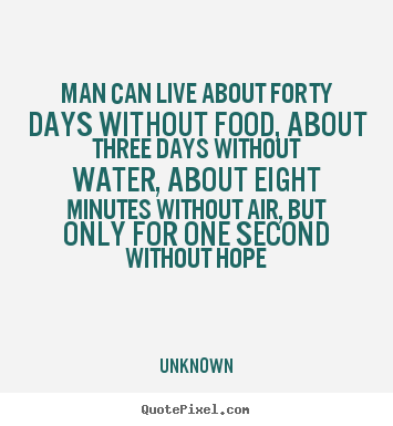 Unknown picture quotes - Man can live about forty days without food,.. - Inspirational quote