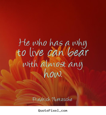 Create graphic picture quotes about inspirational - He who has a why to live can bear with almost any how.