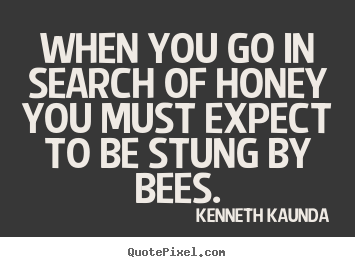 Inspirational quotes - When you go in search of honey you must expect..