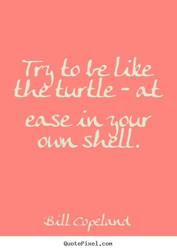 How to design picture quotes about inspirational - Try to be like the turtle - at ease in your..