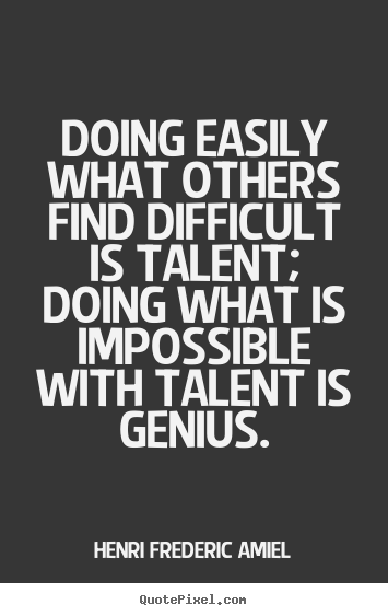 Create graphic picture quotes about inspirational - Doing easily what others find difficult is talent;..