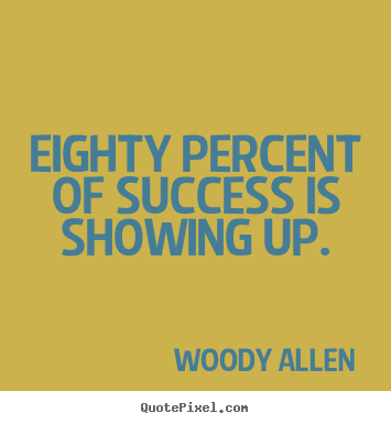 Eighty percent of success is showing up. Woody Allen popular inspirational sayings