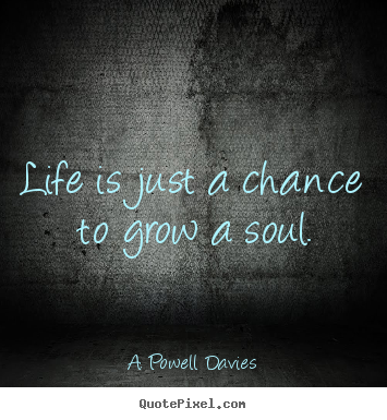 Quotes about life - Life is just a chance to grow a soul.