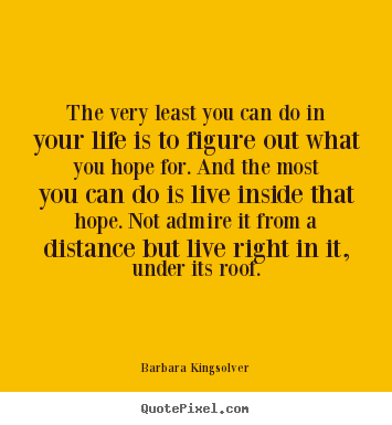 The very least you can do in your life is to figure out.. Barbara Kingsolver  life quotes