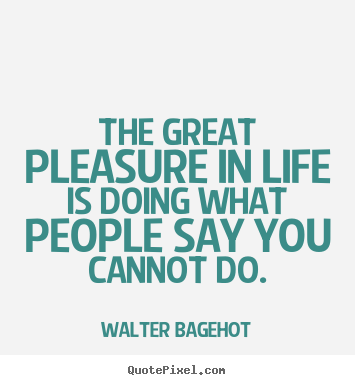 Life quotes - The great pleasure in life is doing what people say you cannot..