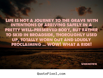 Design your own image quote about life - Life is not a journey to the grave with intentions of arriving safely..