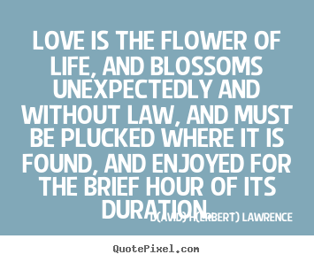 Life quotes - Love is the flower of life, and blossoms unexpectedly and without..