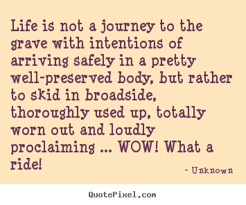 Make picture quotes about life - Life is not a journey to the grave with intentions of..