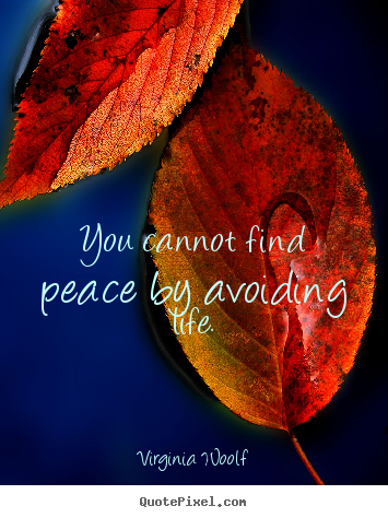 Life quote - You cannot find peace by avoiding life.