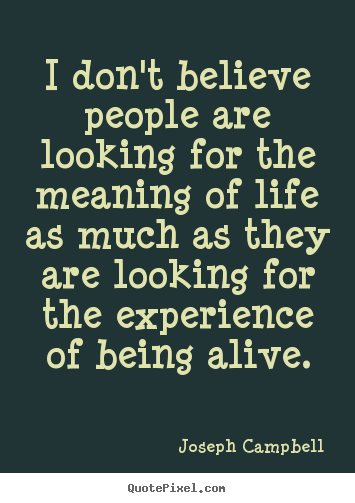 Life quotes - I don't believe people are looking for the meaning of life as much..