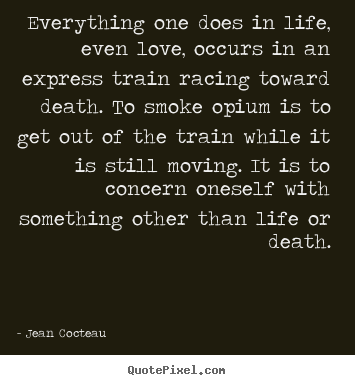 Quotes about life - Everything one does in life, even love, occurs in an express train..