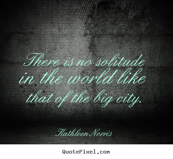 Sayings about life - There is no solitude in the world like that of the big city.