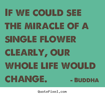 If we could see the miracle of a single flower clearly, our whole.. Buddha popular life quotes