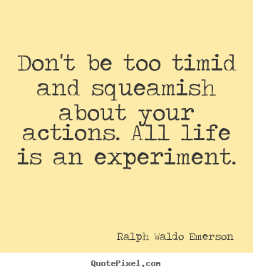 Quotes about life - Don't be too timid and squeamish about your actions. all life is an experiment.