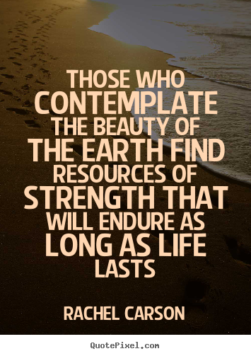 Life quotes - Those who contemplate the beauty of the earth find resources..