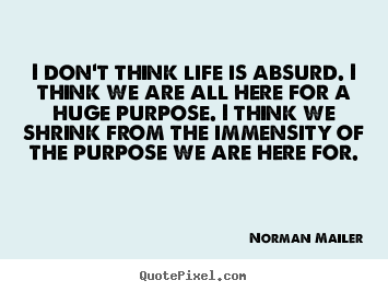 Life quotes - I don't think life is absurd. i think we are..