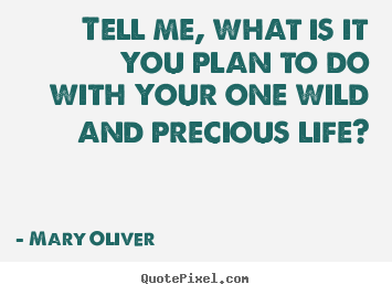 Diy picture quotes about life - Tell me, what is it you plan to dowith your one wild and precious life?