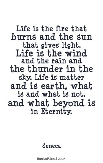 Seneca picture quotes - Life is the fire that burns and the sun that gives light. life.. - Life quotes