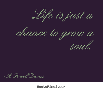 A. Powell Davies picture quotes - Life is just a chance to grow a soul. - Life quotes