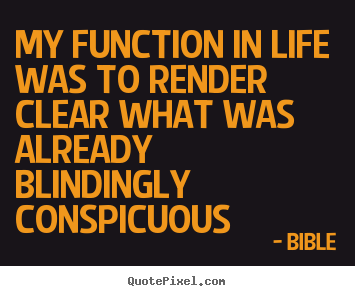 Quote about life - My function in life was to render clear what was..