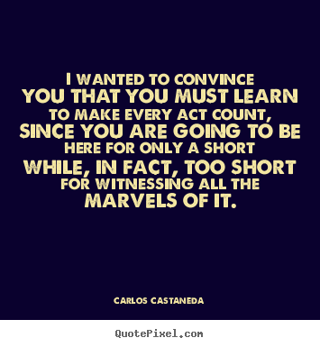I wanted to convince you that you must learn.. Carlos Castaneda  life quotes