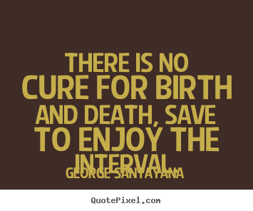 Life quote - There is no cure for birth and death, save to enjoy the interval.