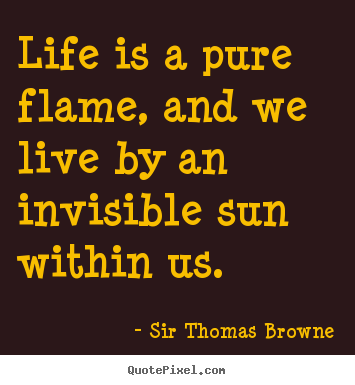 Life quote - Life is a pure flame, and we live by an invisible sun within..