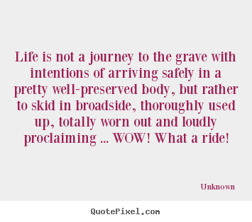 Design custom picture quotes about life - Life is not a journey to the grave with intentions of arriving safely..