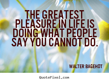 Life quotes - The greatest pleasure in life is doing what people..