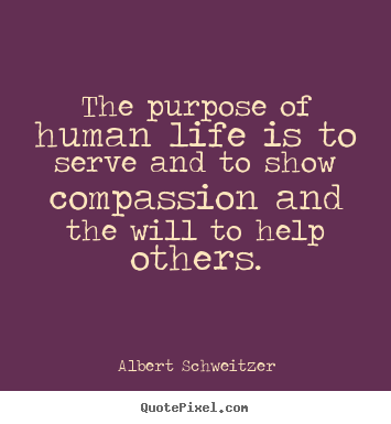 Create your own picture quotes about life - The purpose of human life is to serve and to..
