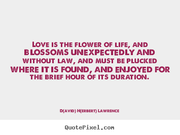 Life quotes - Love is the flower of life, and blossoms unexpectedly and without..