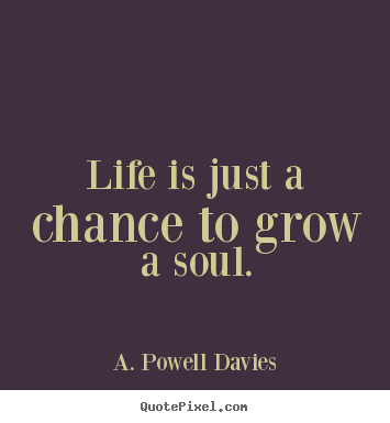 Life is just a chance to grow a soul. A. Powell Davies good life quote