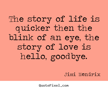 Life quotes - The story of life is quicker then the blink..