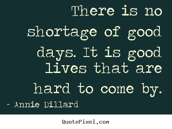 Annie Dillard picture quotes - There is no shortage of good days. it is good.. - Life quote