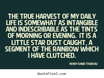 Life quote - The true harvest of my daily life is somewhat as intangible and..
