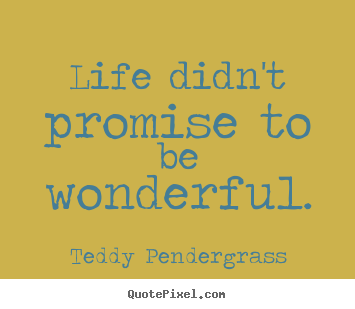 Life quotes - Life didn't promise to be wonderful.