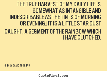 The true harvest of my daily life is somewhat.. Henry David Thoreau popular life quote